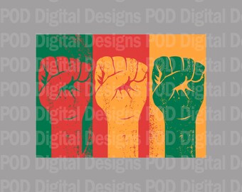 Juneteenth Fists PNG, Transparent Black History Art | DTF Sublimation | 300 DPI Digital File