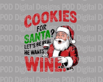 Funny Santa Wine PNG : sublimation de Noël