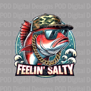 Gefühl salziges Fischen Design - 300 dpi transparente png für lustige Papa Geschenke perfekt für T-Shirts Tassen Taschen