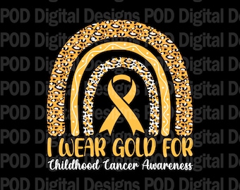 Childhood Cancer, Gold Ribbon Rainbow Png | Transparent 300 Dpi Download - Sublimation Artwork
