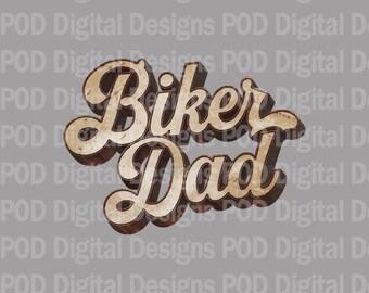 Transparent png Cursive Biker Dad Digital Image for Sublimation, DTF, POD, 300 dpi