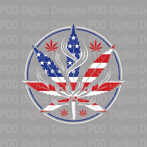 It's Patriotic Cannabis, Weed, 4th of July American Flag Digital Image Download