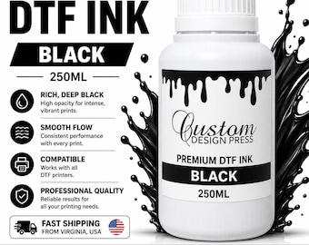 Black DTF Ink 250ml Compatible With All DTF Printers Rich Color Output