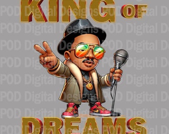 King Of Dreams, Transparent Png | Black History Art - Dtf Transfer Design, 300 Dpi