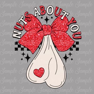 Nuts About You、昇華転写用面白いデジタル画像、DTF、POD、300 dpi