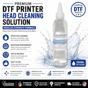 Solution nettoyante pour têtes d'impression DTF, liquide d'entretien régulier de 250 ml pour toutes les imprimantes