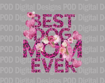 Dog Mom Pink Leopard PNG (Transparent, Digital Download)