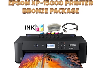Bronze DTF Epson xp-15000 Drucker Bundle | CMYK+Weiße Druckfarbe + Film + Zubehör | Start benutzerdefinierter Shirt Druck | Chiplose Hardware und Support