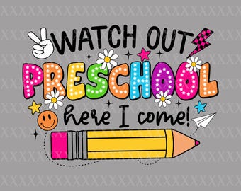 Back to School Design: Rainbow Stars, Daisies, Pencil Art - Digital Download