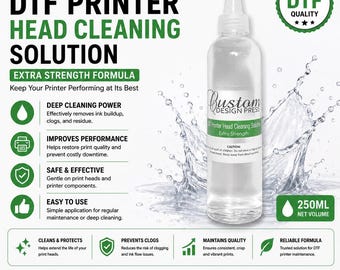 Detergente per stampanti DTF, soluzione detergente da 250 ml / Lavaggio testine di stampa / Fluido per la manutenzione dell'inchiostro secco / Sblocca gli ugelli
