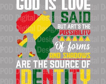 God Is Love, Juneteenth Pride Art - Vibrant PNG Transfer File | Black History Download