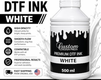 White DTF Ink 500ml Compatible With All DTF Printers High Opacity Formula