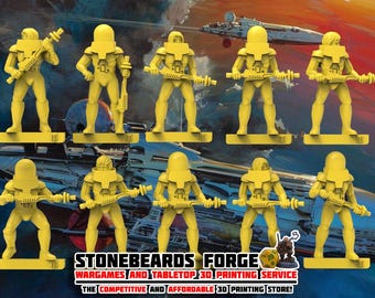 Starguard Soldiers x 10 | 12K HD Resin Print | 28mm Miniature | Wargaming | Battlestar Galactica| Stargrave | Roleplaying | Pathfinder