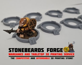 Combat Initiative Rings - Pack of 8 for 25mm Bases | 4K HD Resin Print | TableTop | Dungeons and Dragons | D&D | Roleplaying | Pathfinder