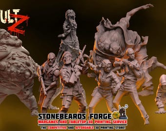 Left 4 Dead Full Set 8 Miniatures | 4K HD Resin Print | Vaultz | Wargaming | TableTop | Left 4 Dead | Apocalypse | Survival | Wasteland