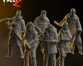 Arctic Outpost Survivors Set 32mm Scale | 12K HD Resin Print | Vaultz | TableTop | The Thing | Apocalypse | Survival | Zona Alfa
