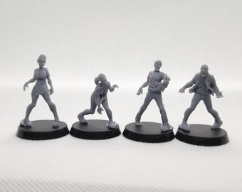 Zombie Horde 4 Miniatures | 4K HD Resin Print | Vaultz | Wargaming | TableTop | Last Days Zombie Apocalypse | Survival | Wasteland