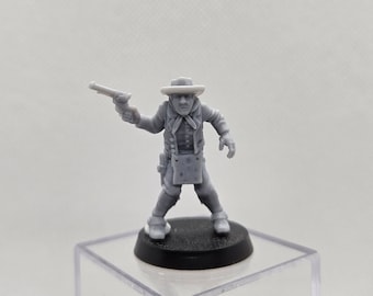 Wild West Gunslinger | 4K HD Resin Print | 28mm to 32mm Miniature | Wargaming | TableTop | Dead Man's Hand | Roleplaying | Wild West