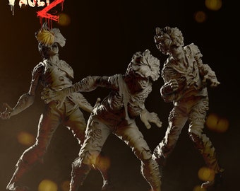 The Last of Us Infected Clickers Set 32mm Scale | 4K HD Resin Print | Vaultz | Apocalypse | Survival | Clickers | Zombie | Walker