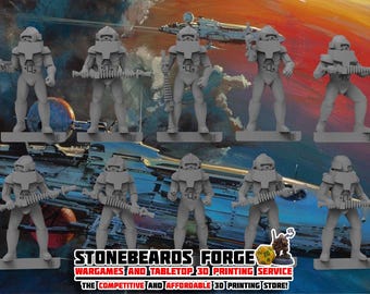 Starguard Robots x 10 | 12K HD Resin Print | 28mm Miniature | Wargaming | Battlestar Galactica | Stargrave | Roleplaying | Pathfinder