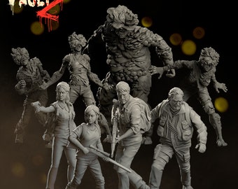 The Last of Us Full Set 32mm Scale | 4K HD Resin Print | Vaultz | TableTop | Joel and Ellie | Apocalypse | Survival | Clickers | Bloater