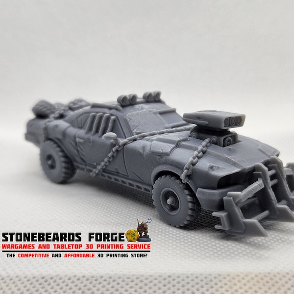 Road Warrior Car | 4K HD Resin Print | 28mm Scale | Wargaming | TableTop | Post Apocalyptic | Wasteland | Model Kit