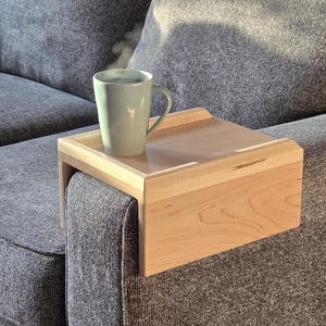 Premium Custom Handmade Maple Arm Tray Table | Sofa Table | Armrest Table | Armrest Tray