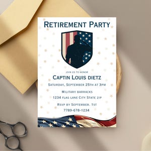 Military Retirement Party Invite | Marine Corps Printable | Air Force Retirement Party Invitation Phone | Army Party Invitation | Hero Evite