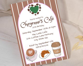 Invito per una festa in un bar, modello di invito per un compleanno al caffè