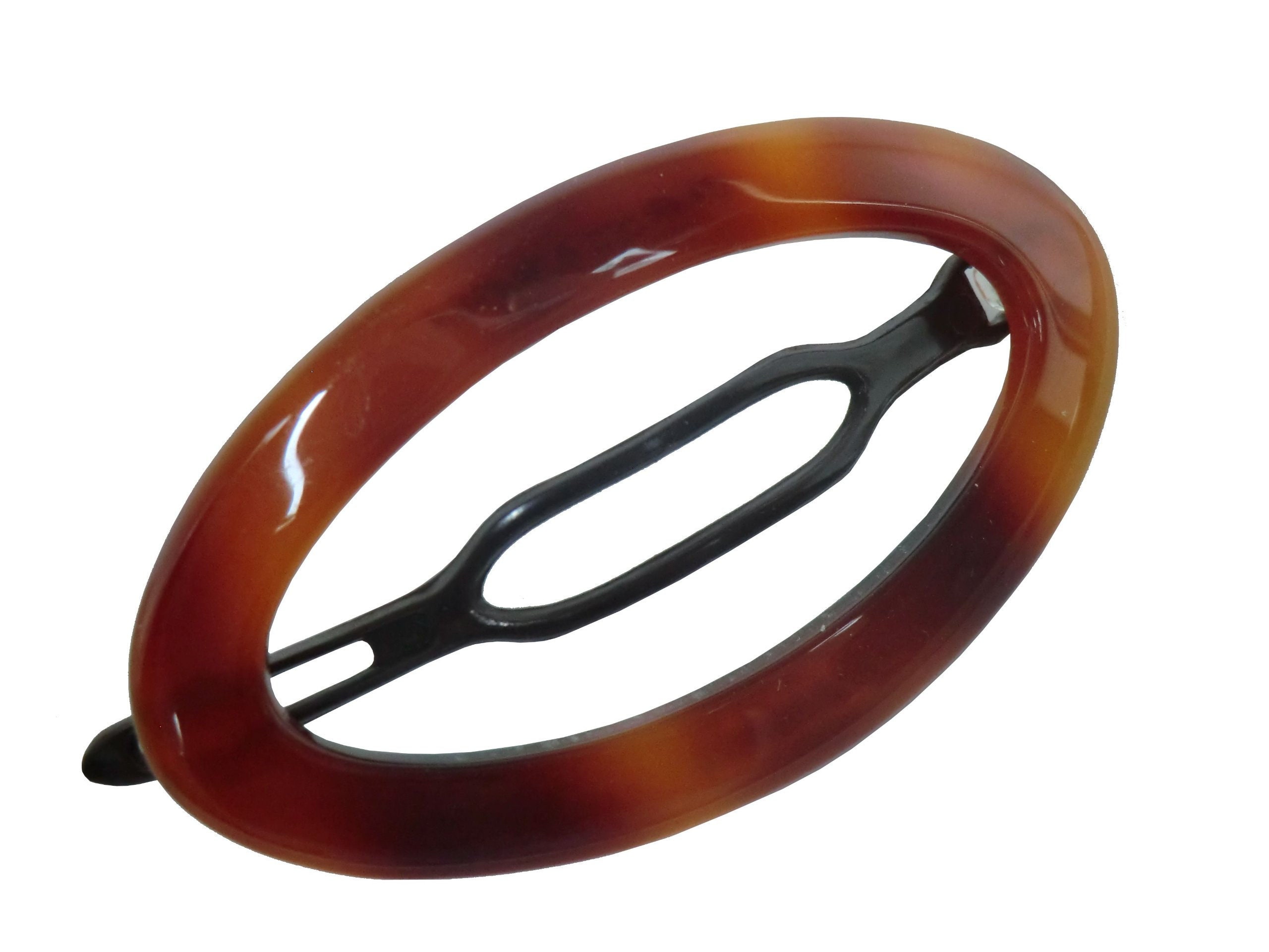 VINTAGE STAMPED "MADE IN FRANCE" SILVER PONY TAIL 52mm. HAIR CLIP BARRETTE 1208 - Foto 6