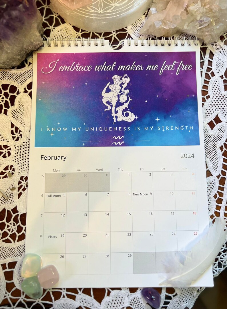 Sun & Moon Calendar 2024, Star Sign Moon Phase Calendar With