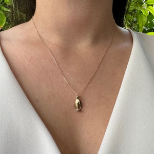 14K Gold Penguin Necklace, Handmade Jewelry, Christmas Gift, Birthday Gift, Best Friend Gift