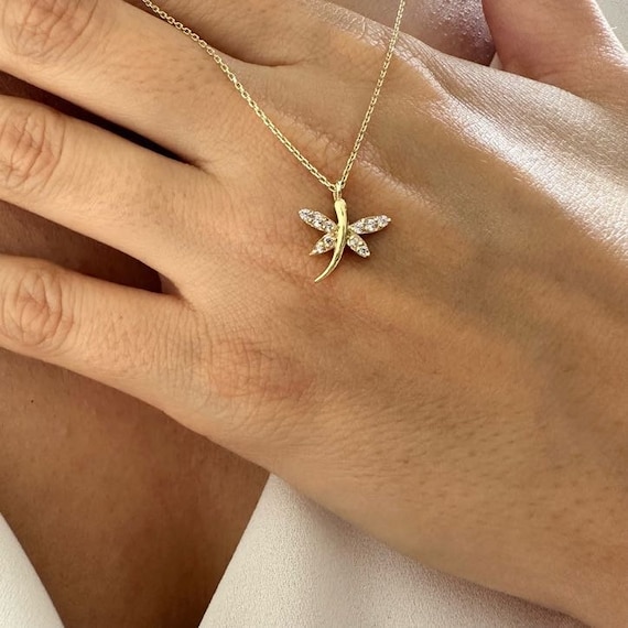 【King Ice】☆日本未入荷☆DRAGONFLY NECKLACE Rhodium Over Sterling Silver White Ice Diamond Dragonfly