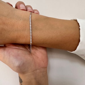 Tennis Armband, 14K Solid Gold Half-Tennis Armband, Zirkonia Armband, Minimalist Armband, handgemachter Schmuck, Geschenk für sie