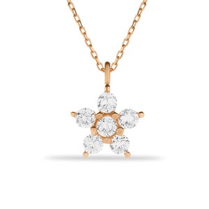 Melanie Dainty Flower Necklace Gold Cz Pendant main image 0