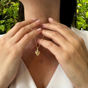 14K ゴールド ライオン ネックレス、ハンドメイド ジュエリー、純金ネックレス、ヴィンテージ ジュエリー、14K ゴールド ネックレス、ライオン ヘッド チャーム、レオへのギフト