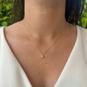 Melanie Dainty Flower Necklace Gold Cz Pendant main image 1