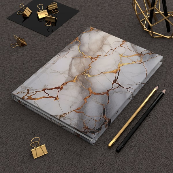 Hardcover Journal | Matte | Elegant | Journal | Renaissance Journal | Marble Notebook | Gold | Luxurious | Natural Stone | Durable | Canon