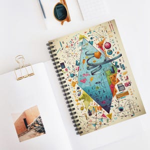 Spiral Notebook | Back to School | Math | Middle School | Learn | School | Notebook | Spiral | Geometry | Shapes | 118 Pages | Notes