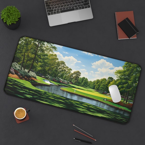 Desk Mat | Golf | Augusta National | Serene | Majestic | Landscape | Office | Natural | Neoprene | Non-Slip | Laptop | Fairway | Golfer |