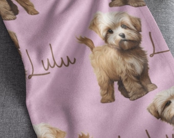 Cavapoo custom dog blanket, Doodle dog pet blanket with name. Custom Golden doodle blanket, custom pet blanket with name, doodle mom gift