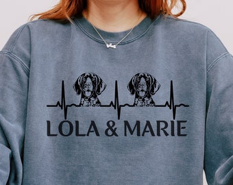 Personalized german shorthaired pointer sweatshirt,  for gsp dog mom, custom gift for new gsp owner, gsp dog lover, multiple GSP Shirt, gsp