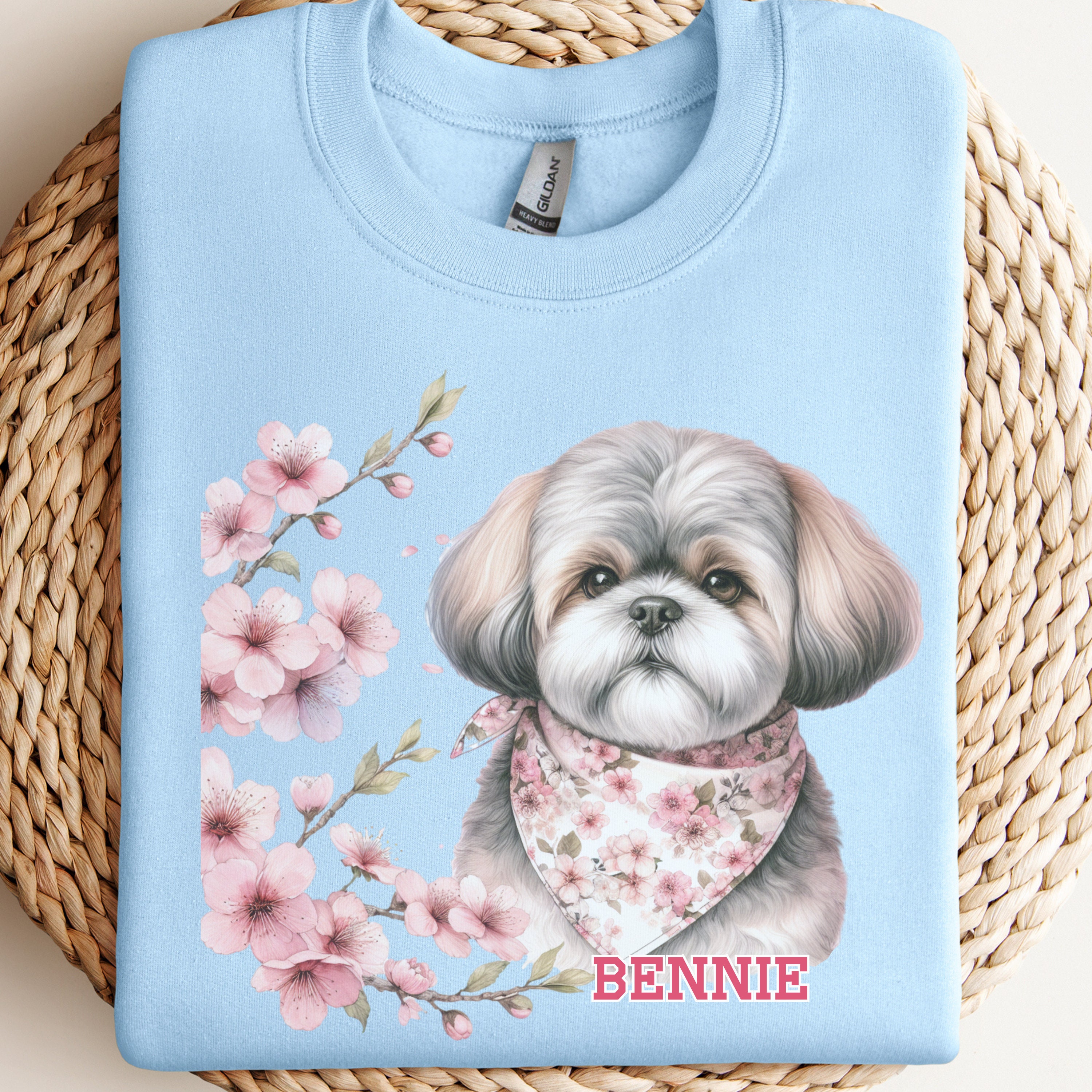 Personalized Shichon Dog Sweatshirt for Spring, Custom Bichon