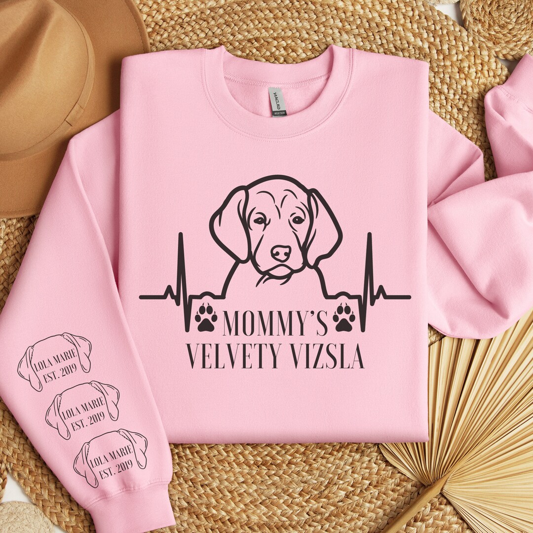 Personalized Vizsla Sweatshirt With Vizsla Names, Custom Vizsla Sweater