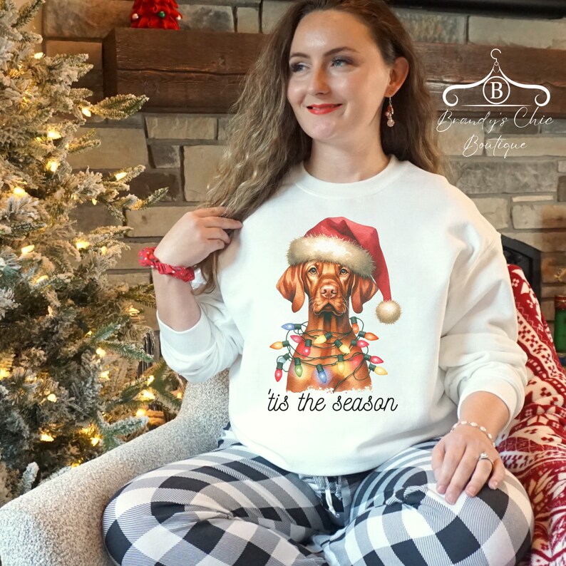 Vizsla Christmas Shirt for Vizsla Dog Lover Dog Mom Crewneck Etsy UK