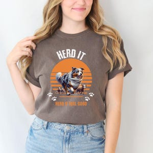 T-shirt Australische herder cartoon, grappig hondenshirt, uniseks kledingstuk geverfd shirt, kudde it Real Good Top, cadeau dierenliefhebber, leuk grafisch T-shirt