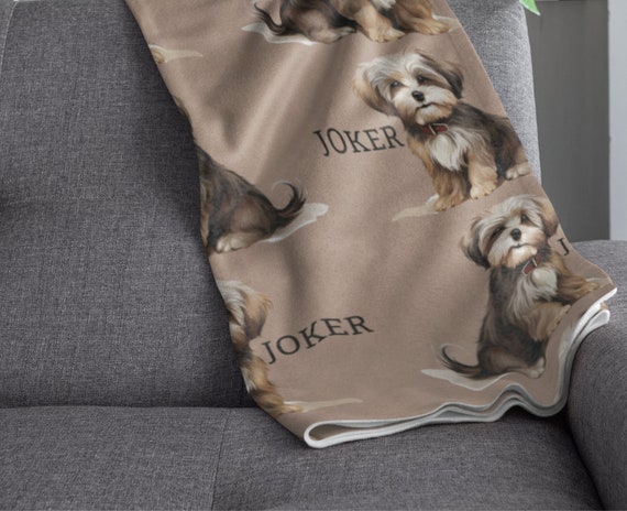 Cavapoo Custom Dog Blanket, Doodle Dog Pet Blanket With Name