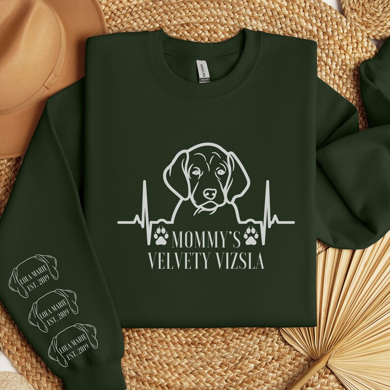 Personalized Vizsla Sweatshirt With Vizsla Names, Custom Vizsla Sweater