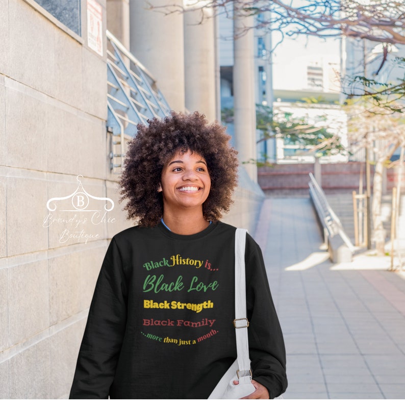 African American Proud Black History Sweatshirt Melanin Hearts TS11 main image 0