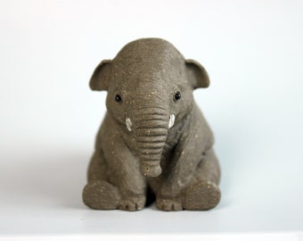 Elephant tea pet - ceramic elephant sculpture - cute ornaments